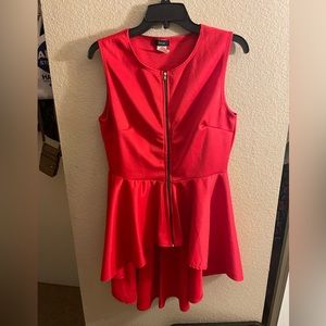 DICE Zip-Up Dress Vest Work Red